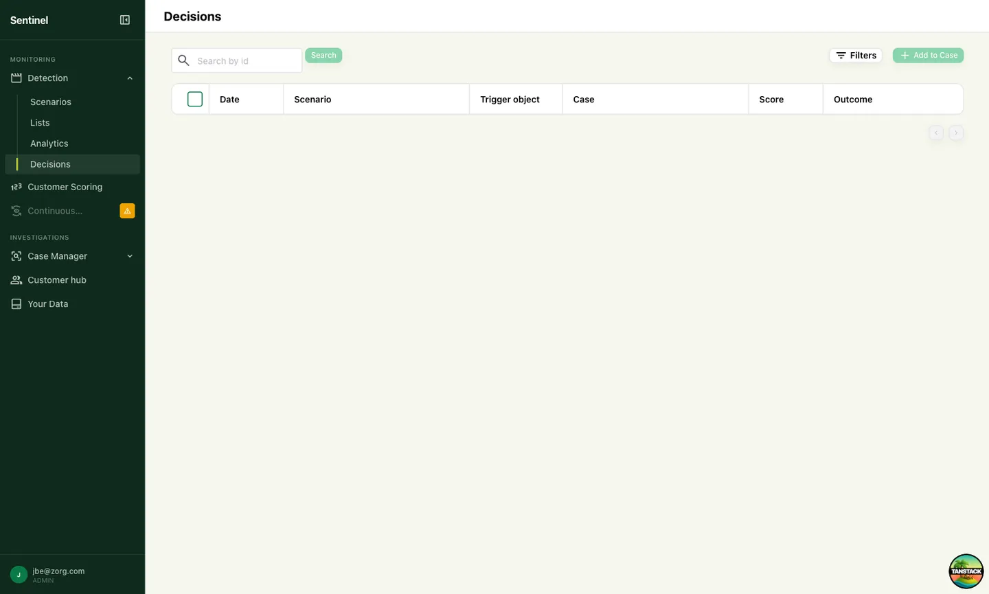 Cortex Sentinel decisions list